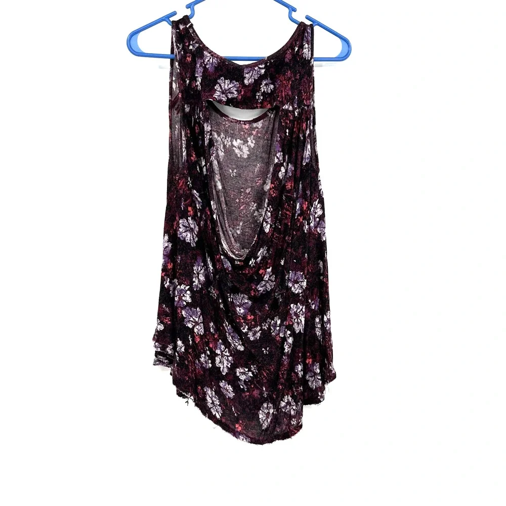 Free People size Small‎ tank top open back sleeveless top shirt blouse floral